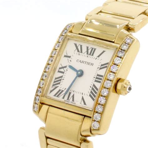 gold tank cartier|pre owned cartier tank watches.